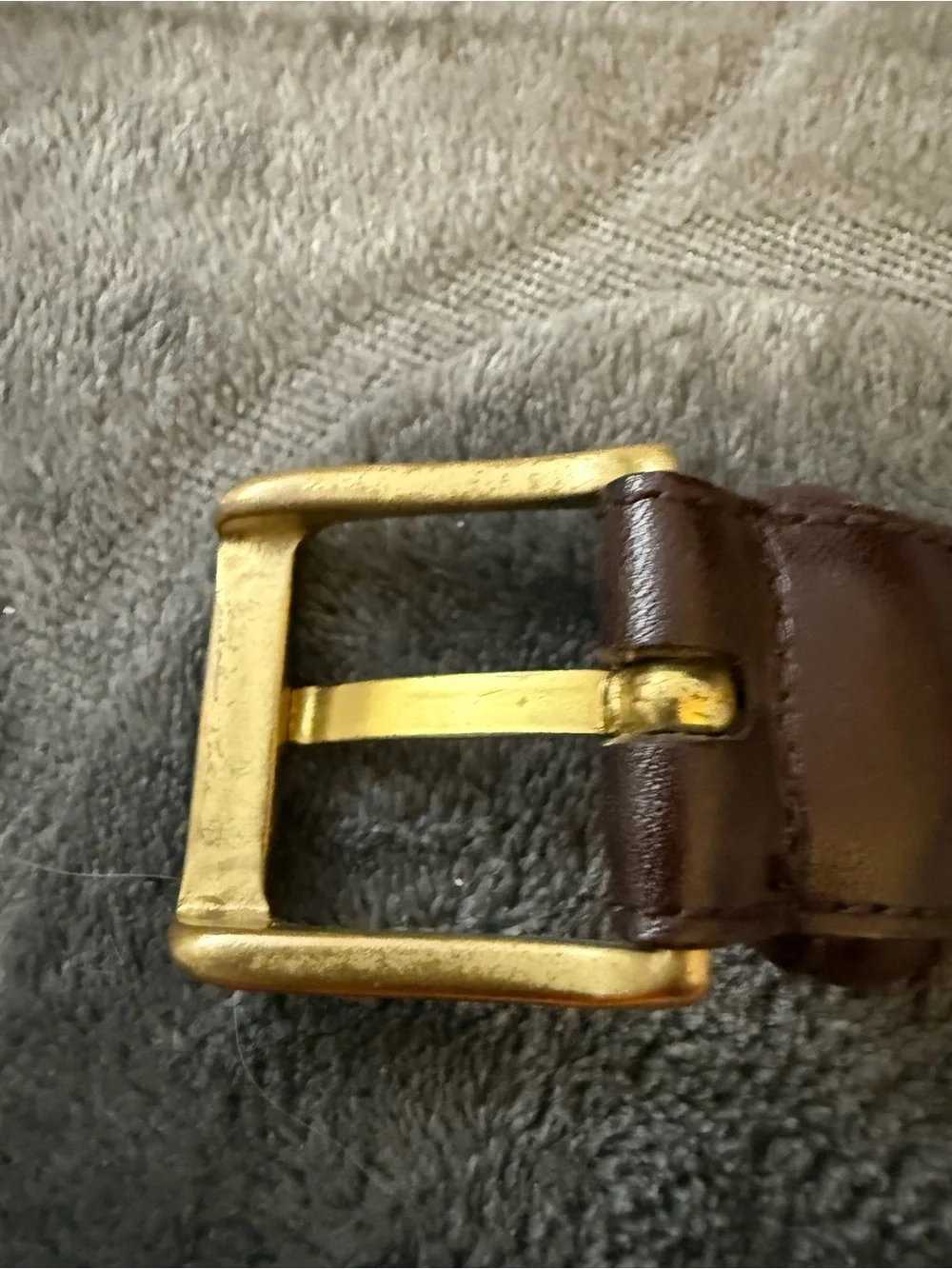 Coach Men's Brown Leather Belt with Brass Buckle 34” waist